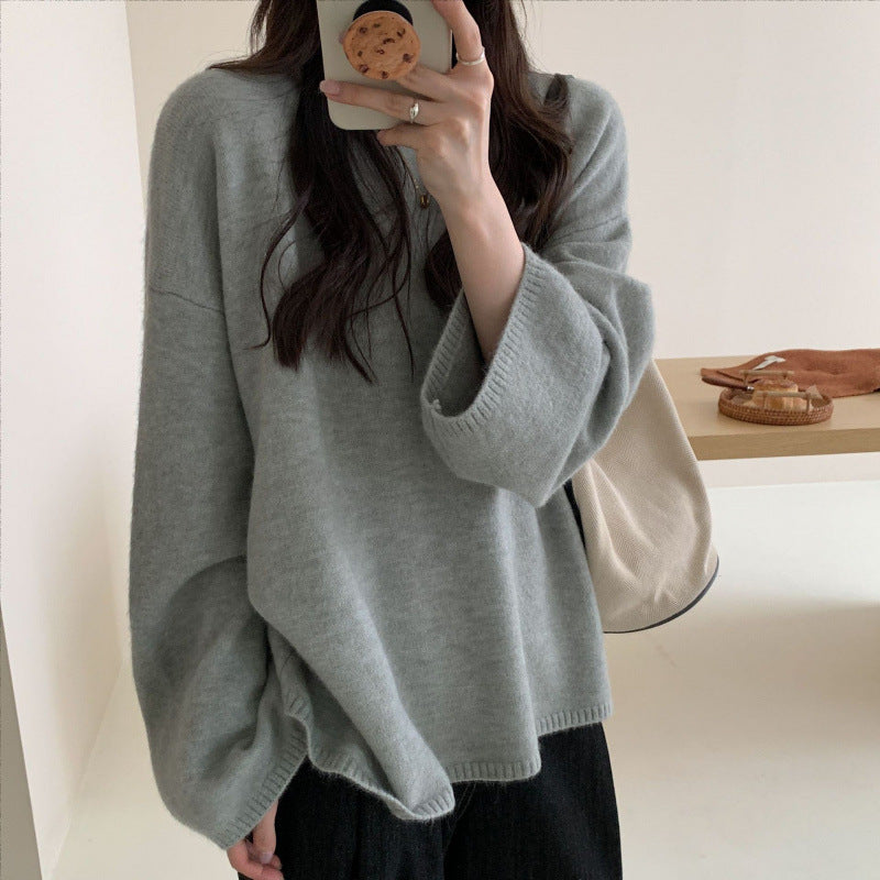Damen Oversized Strickpullover mit weitem Schnitt und feinem Material Drune
