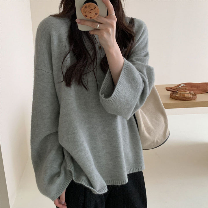 Damen Oversized Strickpullover mit weitem Schnitt und feinem Material Drune