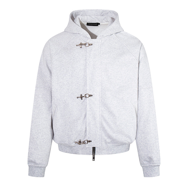 Damen Kapuzen-Sweatjacke im Bomberstil mit Karabiner-Schnallenverschluss Drune