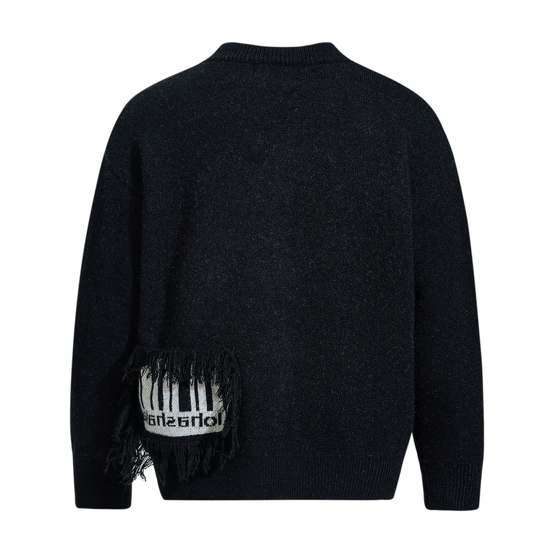Herren Strickpullover mit Fransen-Applikation und Intarsien Drune