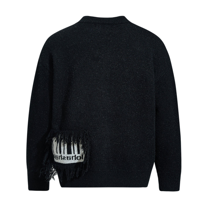 Herren Strickpullover mit Fransen-Applikation und Intarsien Drune