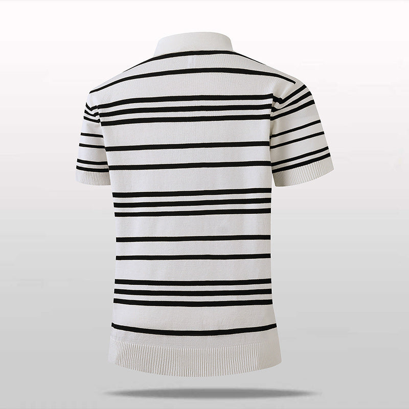 Herren Modisches kurzärmliges Poloshirt mit Streifen Drune