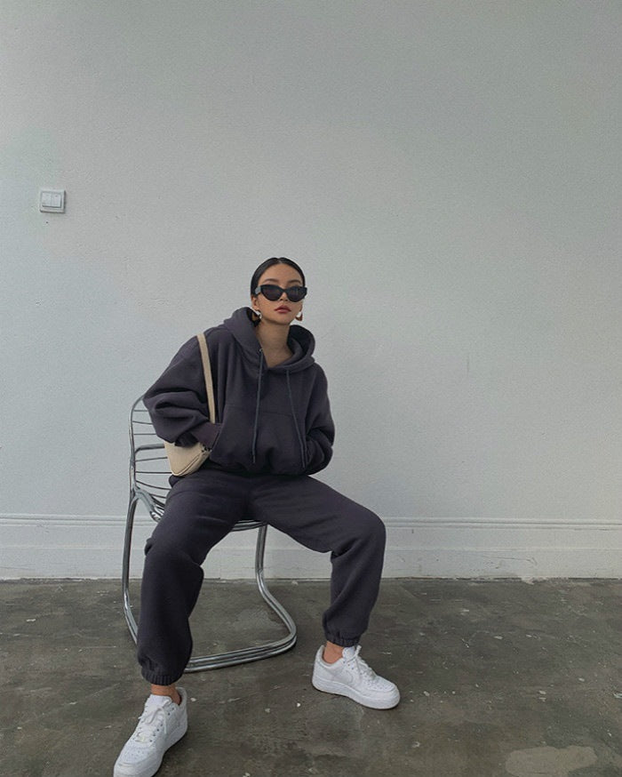 Damen lässiges Sweatshirt und Jogginghose-Set Drune
