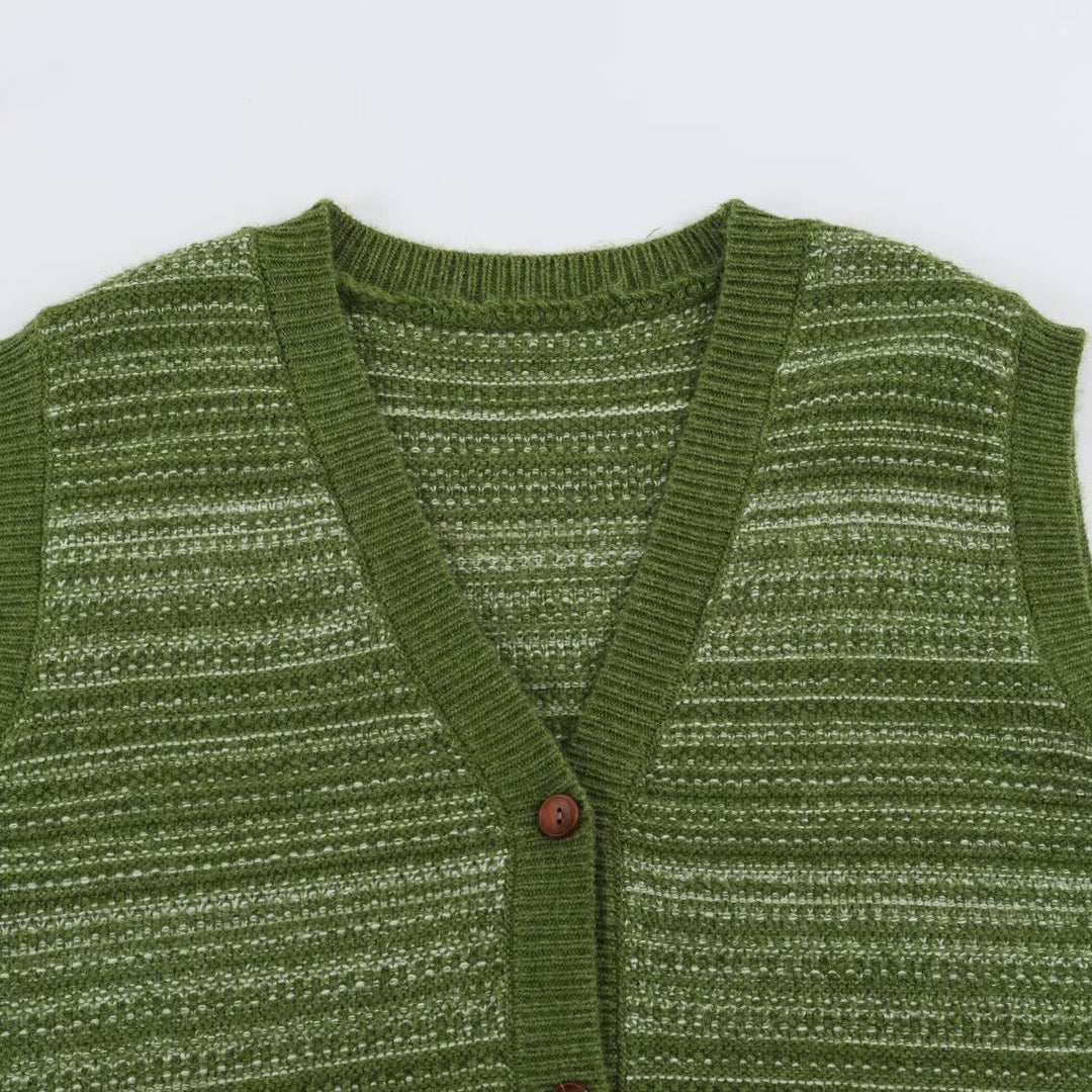 Herren Gestrickte Weste mit V-Ausschnitt, Knopfleiste und feinem Strukturstrick Drune