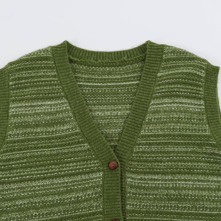 Herren Gestrickte Weste mit V-Ausschnitt, Knopfleiste und feinem Strukturstrick Drune