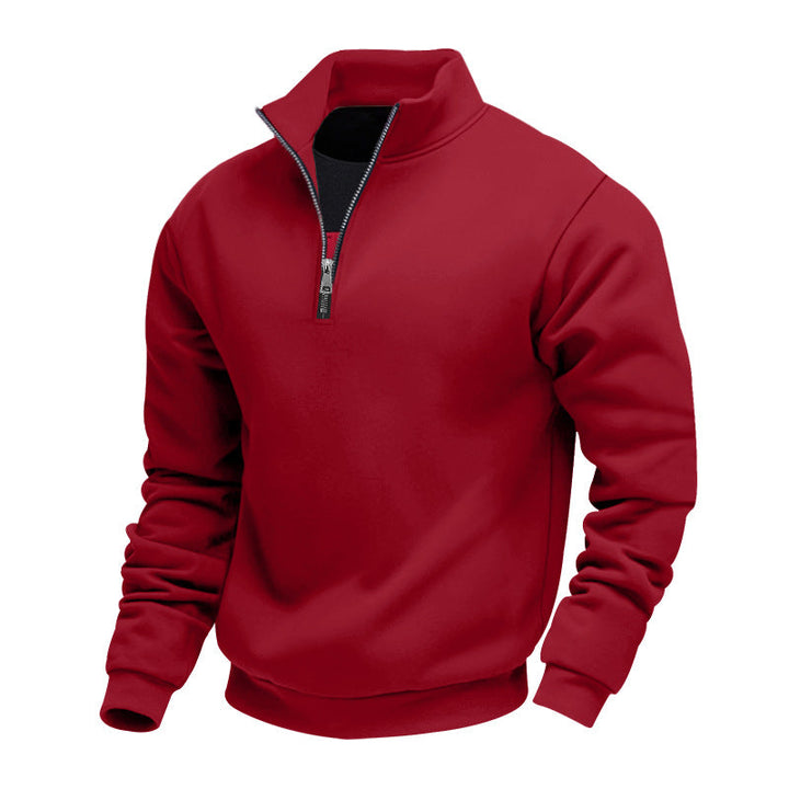 Herren sportlicher Sweatshirt mit modernem Stehkragen und Reißverschluss Drune