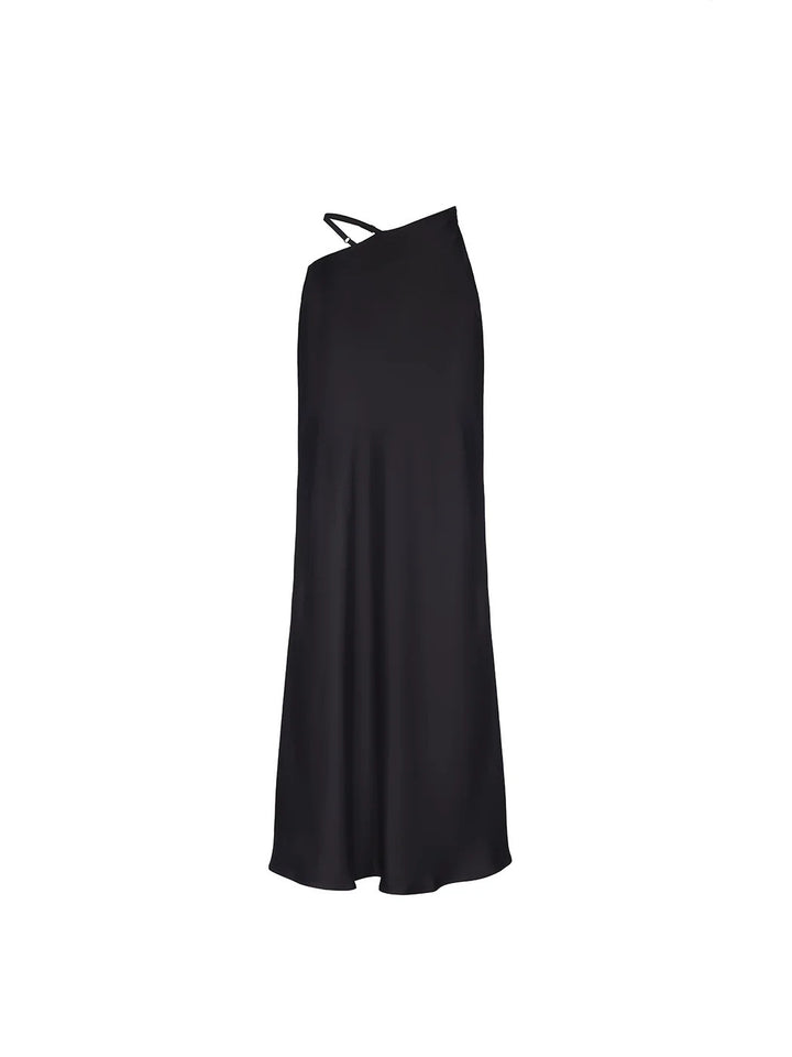 Damen Elegantes Maxikleid mit schulterfreiem Design und seidigem Finish Drune