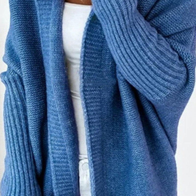 Damen Longline Kapuzen-Strickcardigan mit offener Front Drune