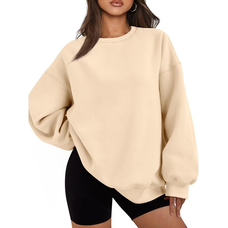 Damen Oversized Sweatshirt mit Rundhalsausschnitt, extraweichem French‑Terry und überschnittener Schulter Drune