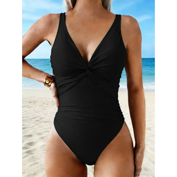 Damen Einteiliger Badeanzug mit elegantem Wickeldesign Drune