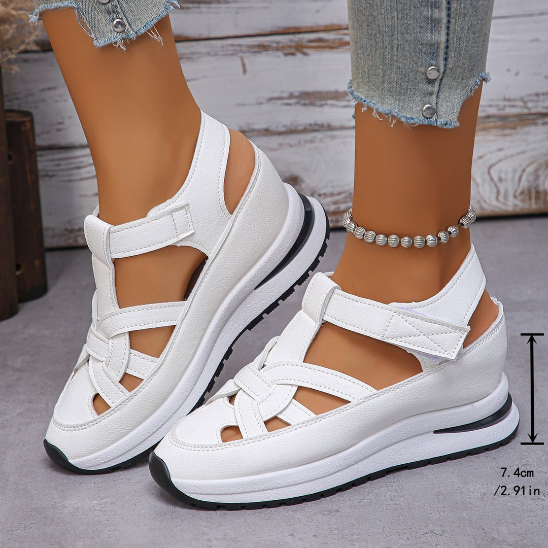 Damen Plateau-Sandalen mit verstellbarem Riemendesign und ergonomischer Dämpfung Drune