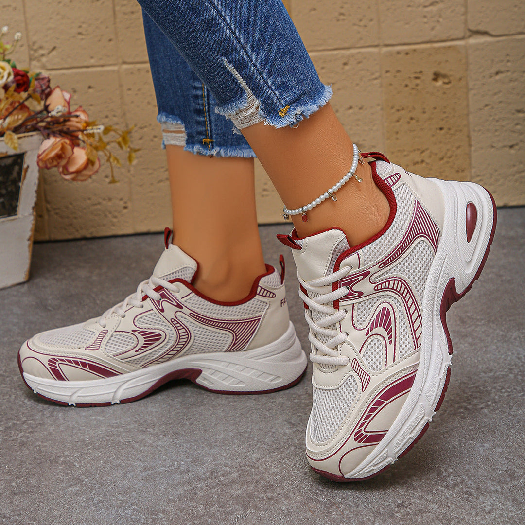 Damen Sportliche Sneakers mit atmungsaktivem Netzdesign und dämpfender Sohle Drune