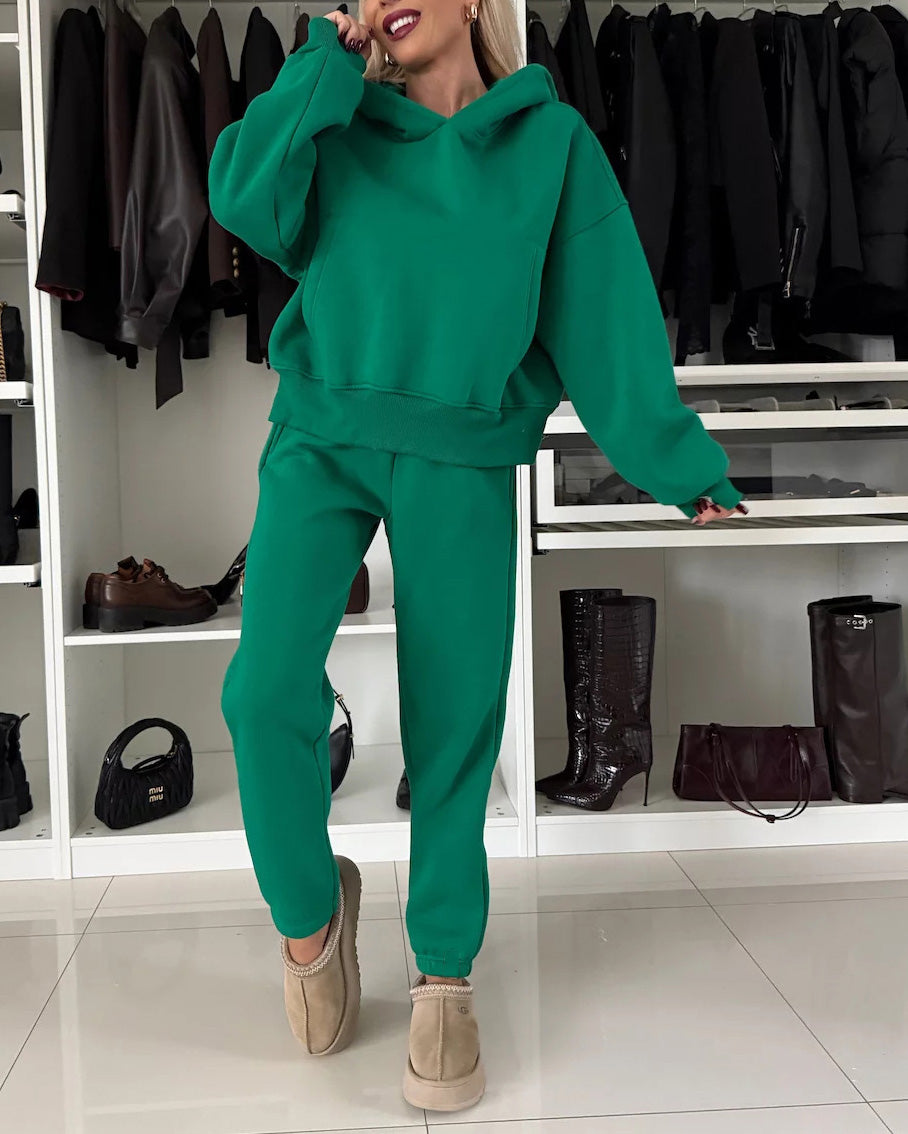 Drune | Run Kapuzenpullover und Cropped Hose Zwei Teile Satz