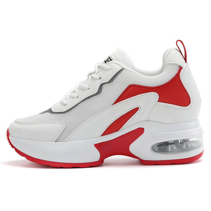 Damen nan luftgepolsterte Plateau-Sneaker mit sichtbarer Fersenluftkapsel und atmungsaktivem Mesh Drune