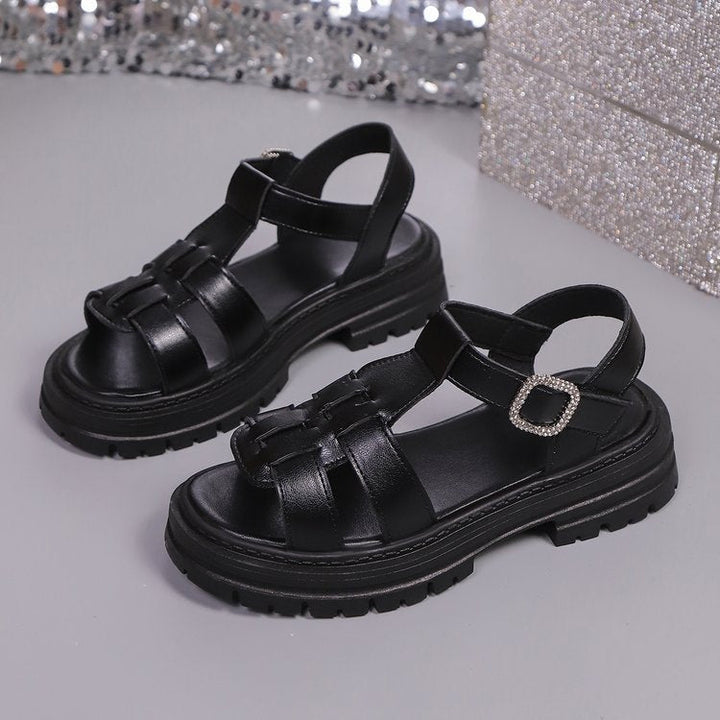 Damen komfortable Riemensandalen mit modischer Schnallenverzierung Drune