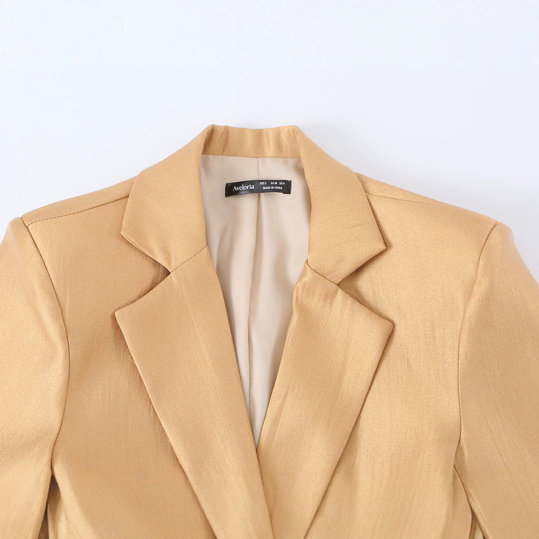 Damen Taillierter Blazer mit Kordelzug und Reverskragen Drune