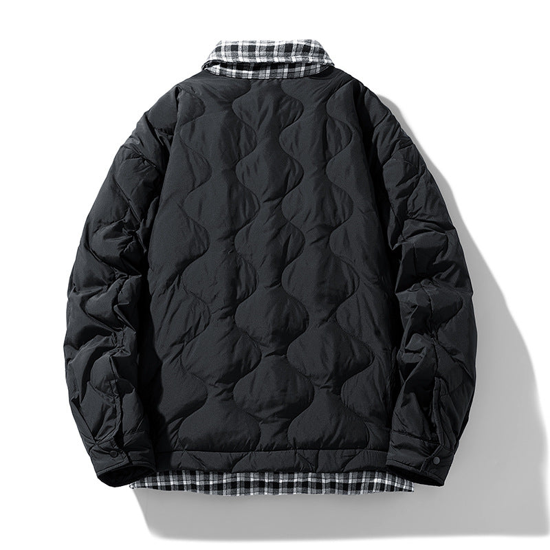 Herren Gesteppte Wende-Steppjacke mit kariertem Futter Drune