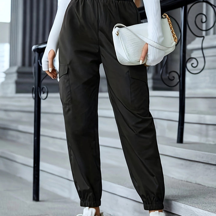 Damen Cargo-Hose im sportiven Design mit elastischem Bund und praktischen Taschen Drune
