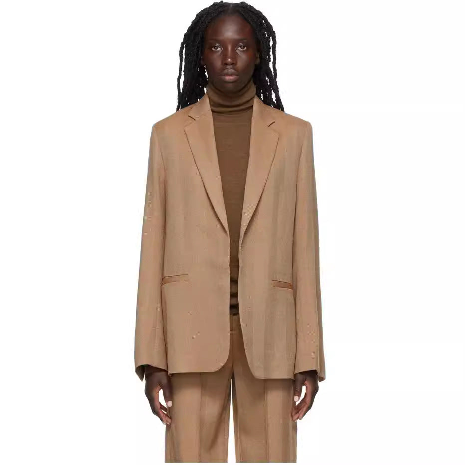 Damen Zweiteiliges Oversize-Blazer‑Set mit weiten Bundfaltenhosen Drune