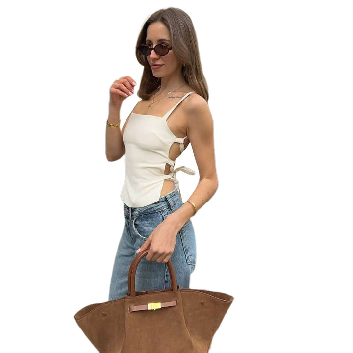 Damen Elegant geschnittenes Top mit raffinierten Schnürdetails Drune