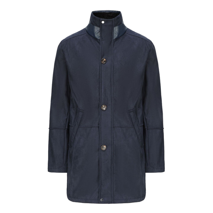 Herren Mantel im Fieldcoat‑Style mit Teddykragen und Zweiwege-Reißverschluss Drune