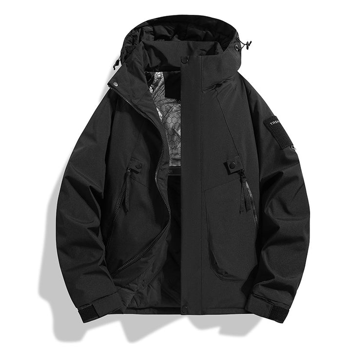 Herren Isolierte Kapuzen-Fieldjacke mit gesteppter Thermofütterung, winddichter Hülle & Utility-Taschen Drune