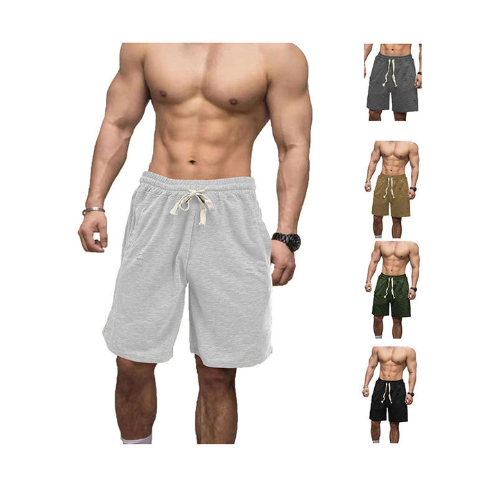 Herren nan lässige Sweatshorts mit elastischem Tunnelzugbund Eingrifftaschen und Used-Optik Drune