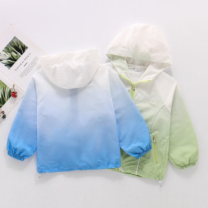 Damen nan leichter Kapuzen-Windbreaker mit Reißverschluss und verdeckten Taschen Drune