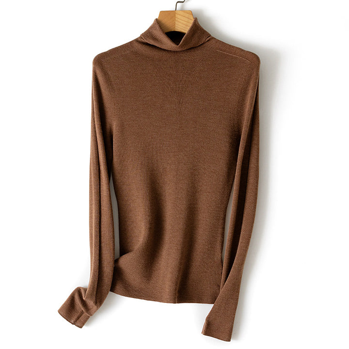Damen Feiner Rollkragen-Feinstrickpullover mit schmaler Silhouette und elastischem Saum Drune