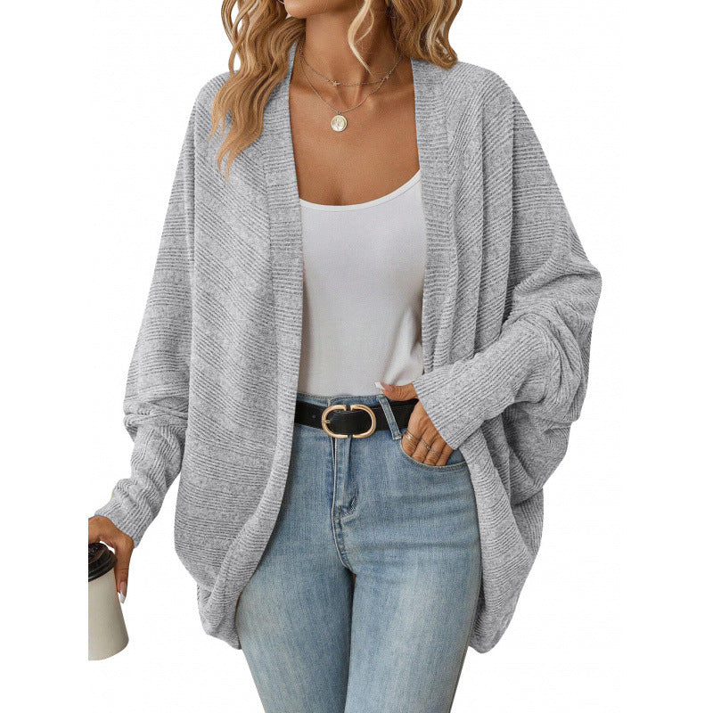 Damen lässige Strickjacke mit oversized Schnitt und lässigen Ärmeln Drune