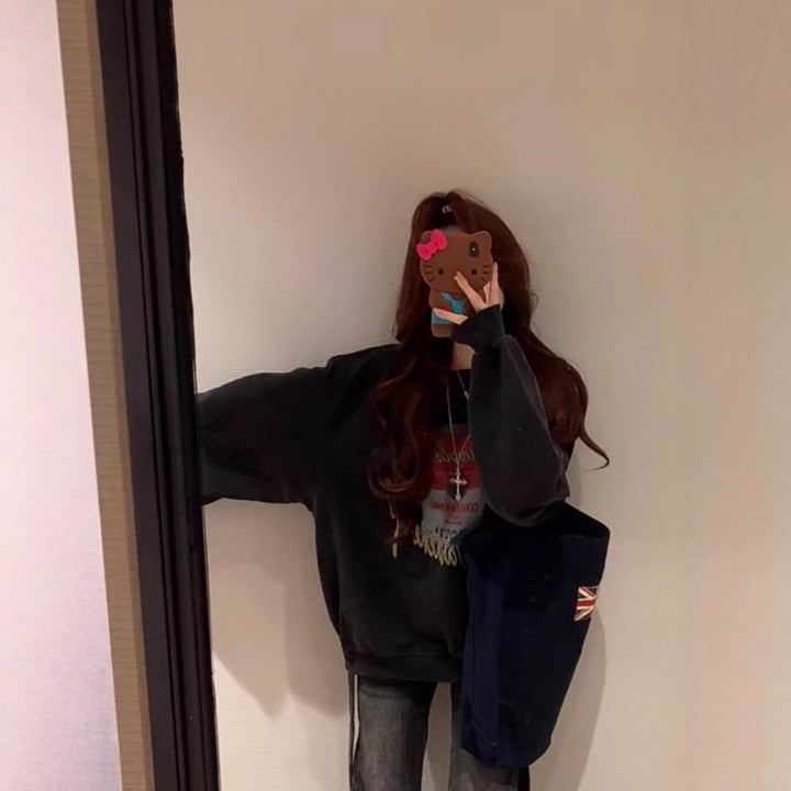 Damen Bequemer Oversized Pullover Drune