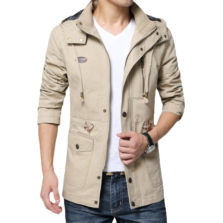 Herren Kapuzen-Parka im Fieldstyle mit Kordelzug und Reißverschluss Drune