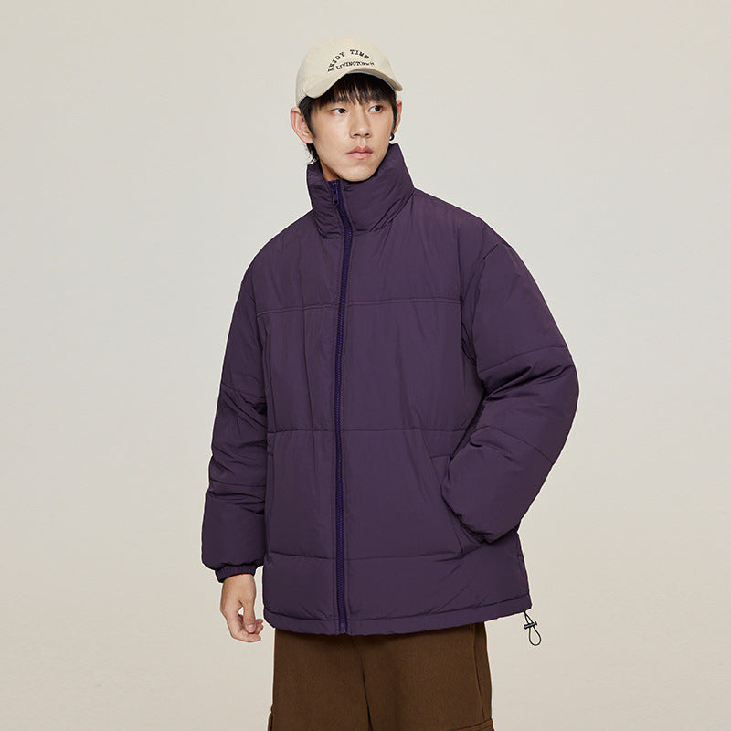 Unisex Oversize Steppjacke mit hohem Kragen und Kordelzug Drune