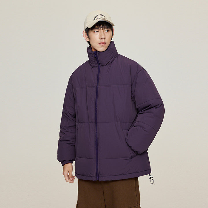 Unisex Oversize Steppjacke mit hohem Kragen und Kordelzug Drune