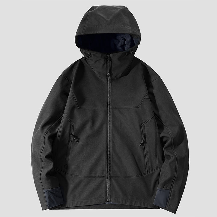 Herren Softshell Outdoorjacke mit winddichter, atmungsaktiver Membran und verstellbarer Kapuze Drune