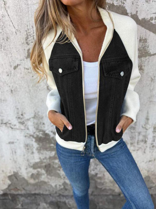 Drune | Gestrickte Patchwork Kapuzenjacke