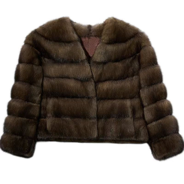 Damen Luxus Kunstpelzjacke Drune