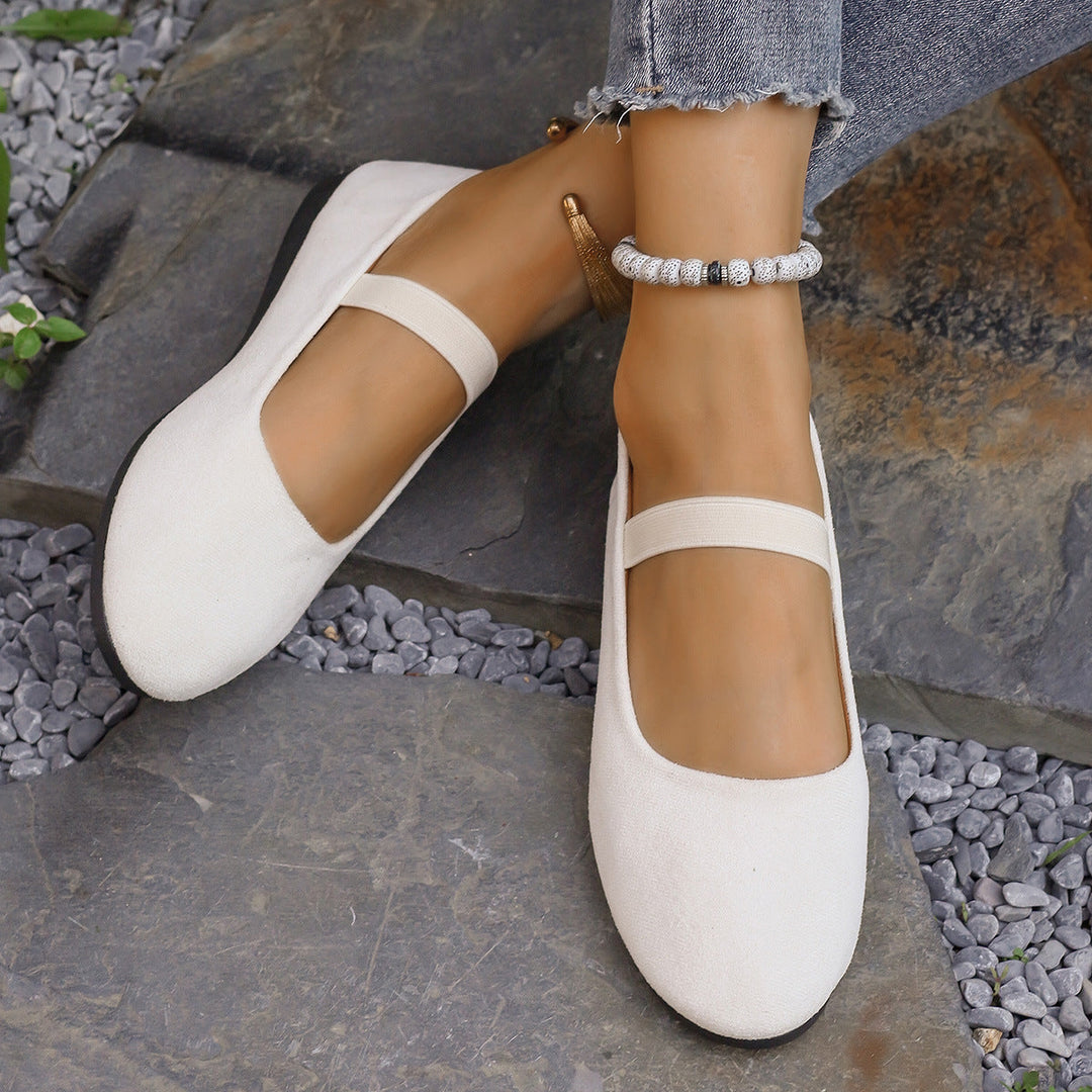 Damen Ballerinas mit verstellbarem Riemen und komfortablem Fußbett Drune