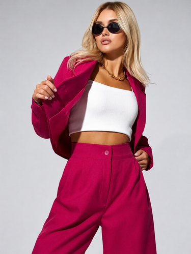 Drune Cropped Jacke & Tapered Pants Outfit Set für Frauen