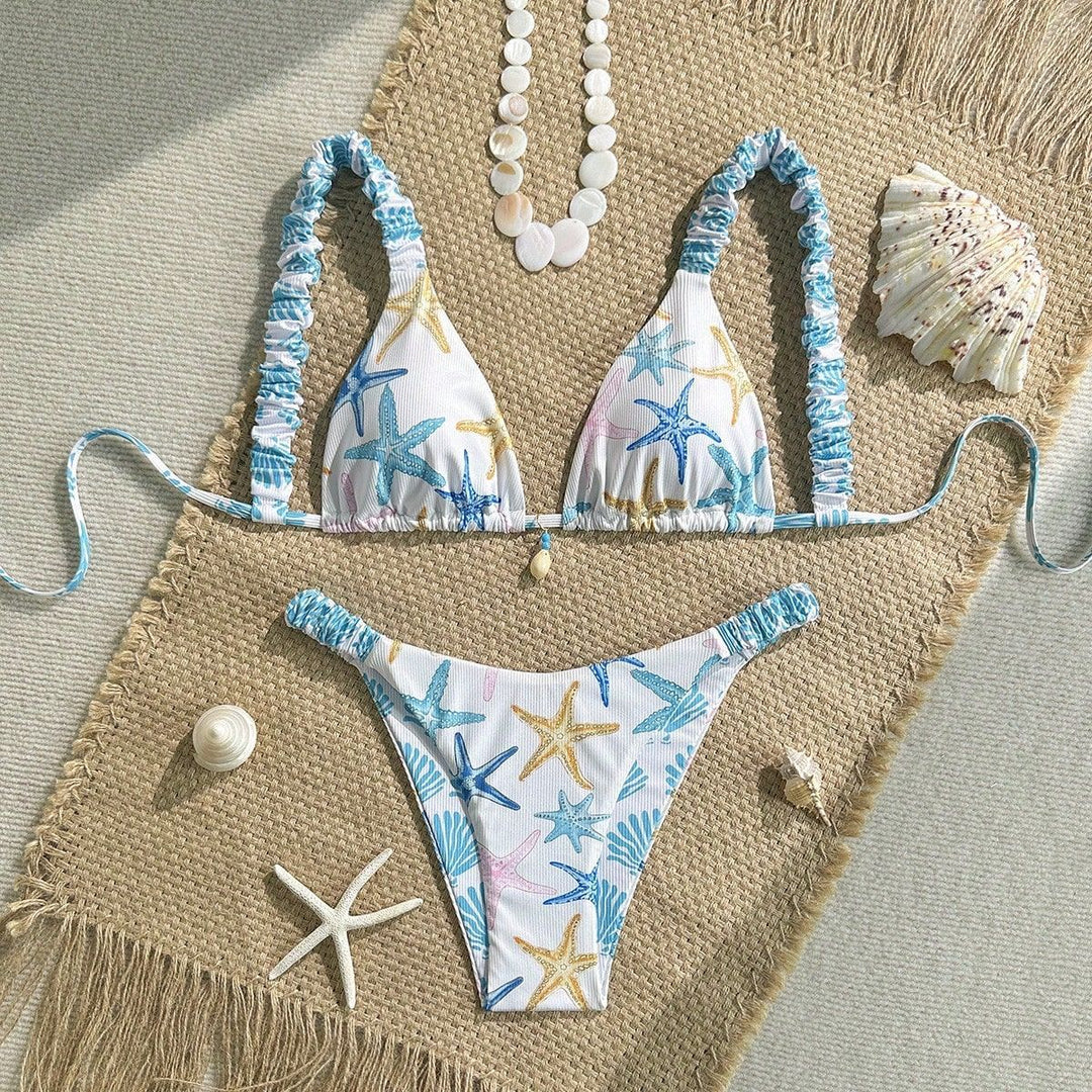 Damen Triangel-Bikini mit maritimem Sternenmotiv Drune