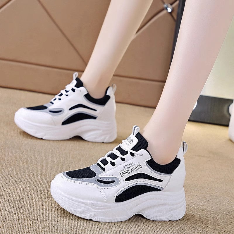 Damen Modische Chunky Sneakers mit ergonomischer Dämpfung und stabiler Sohle Drune