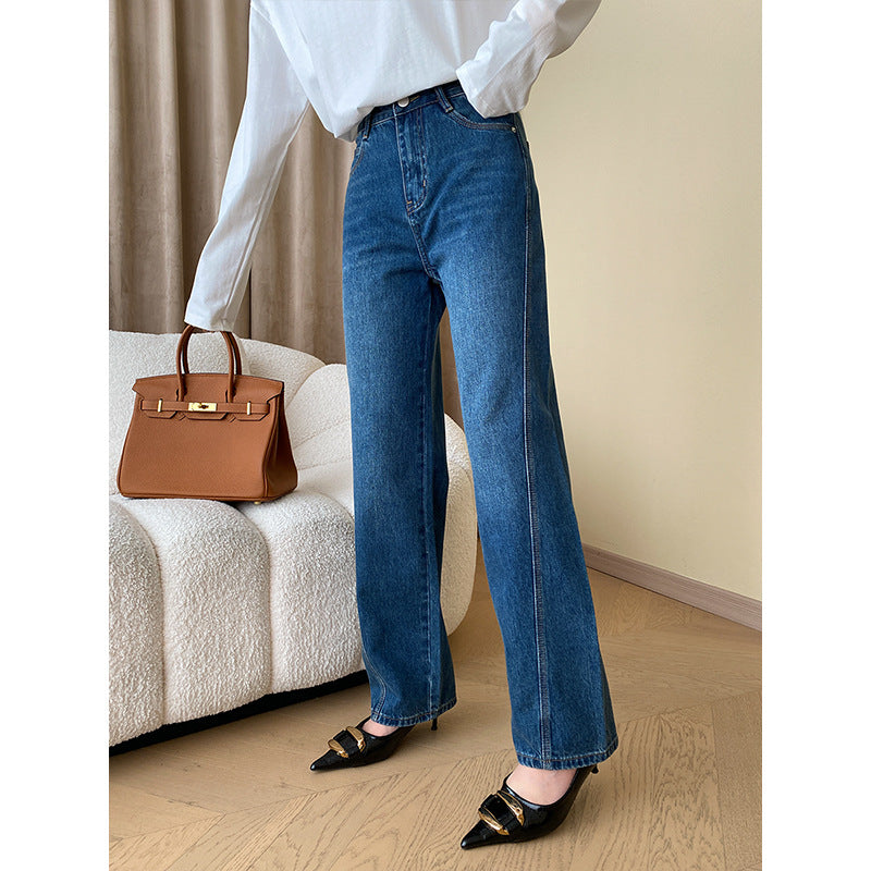 Damen lässige Denim-Hemdbluse mit kontrastierenden Ärmeln und Brusttasche Drune