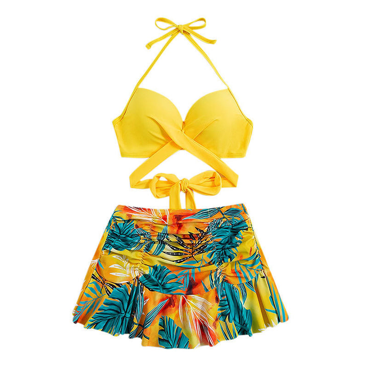 Damen Bikini-Set mit Rüschenrock und verstellbaren Trägern Drune