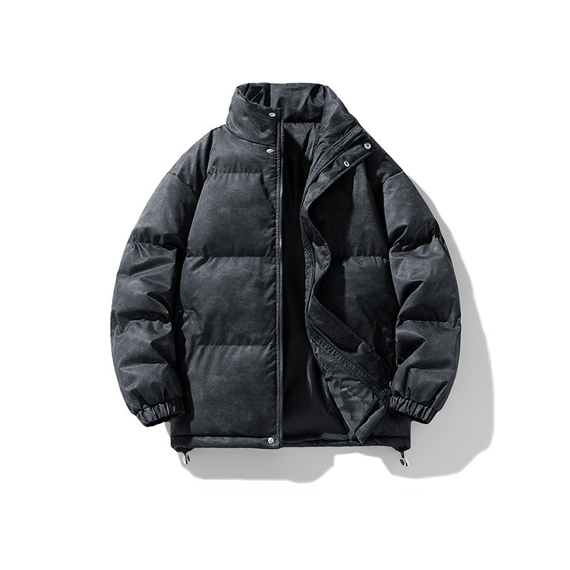 Herren Gepolsterte Steppjacke mit Samtoptik, Kastenform und hohem Stehkragen Drune