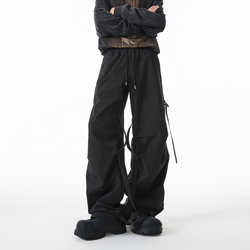 Damen Weite Tech-Cargo-Hose mit Tunnelzugbund, Beinriemen und wasserabweisender Nylon‑Optik Drune