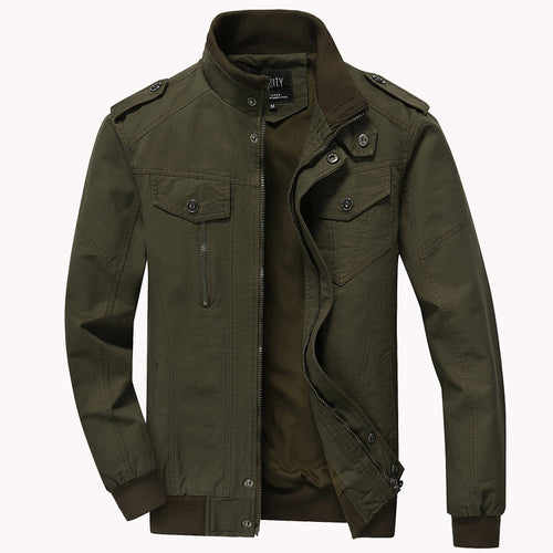 Herren nan robuste Fieldjacke aus Baumwoll-Canvas mit Stehkragen, Schulterklappen und verdecktem Reißverschluss Drune