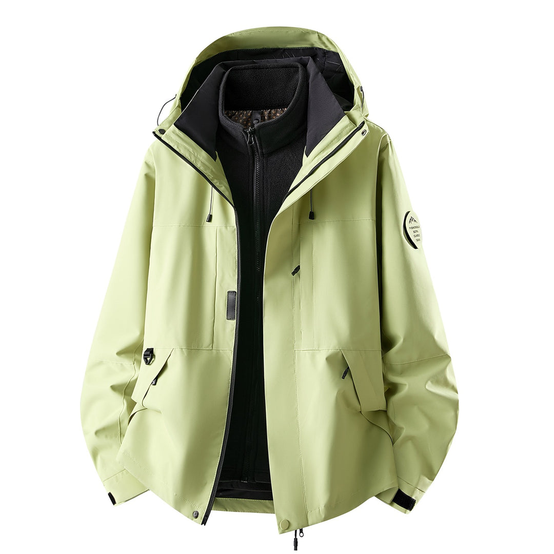 Damen Dreiteilige wasserdichte Outdoorjacke mit abnehmbarem Fleece-Innenlayer Drune