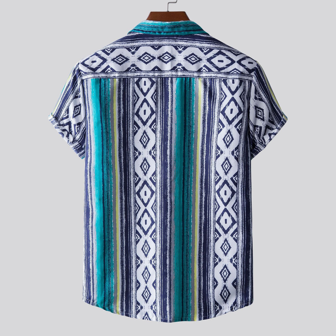 Herren Kurzarmhemd mit einzigartigem tribal-inspiriertem Design Drune