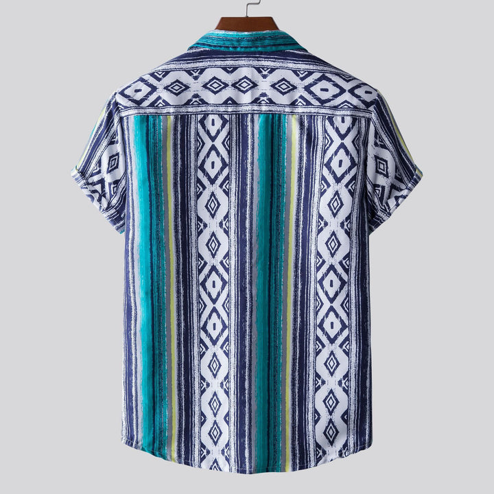 Herren Kurzarmhemd mit einzigartigem tribal-inspiriertem Design Drune