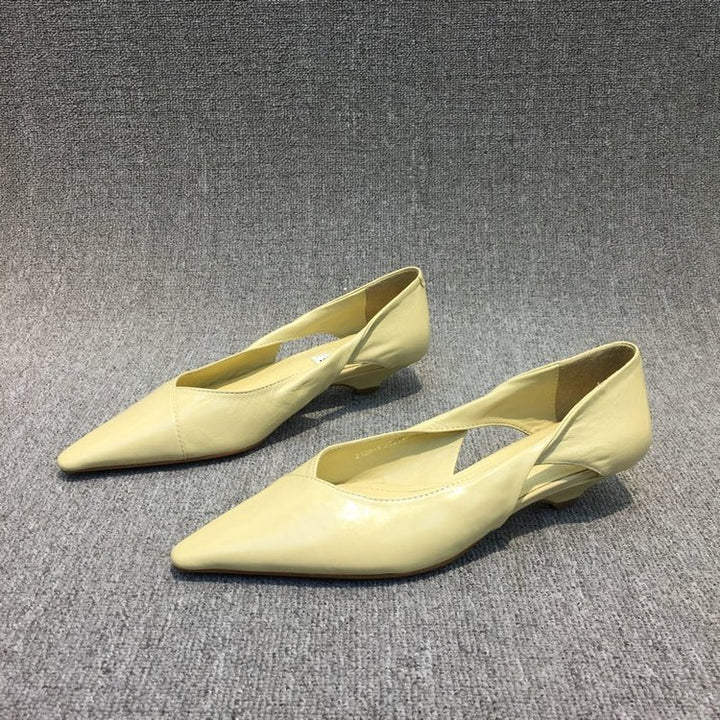 Damen raffinierte spitze Ballerinas mit geschmeidiger Lederoberfläche Drune